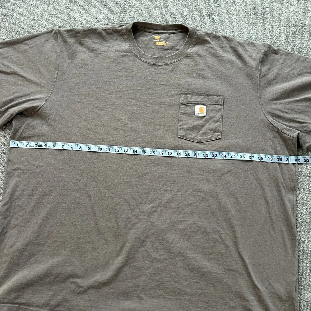 Carhartt Shirt Mens 4XL Grey Original Fit Heavyweight Cotton Pocket‎ T-shirt Big - Picture 5 of 8